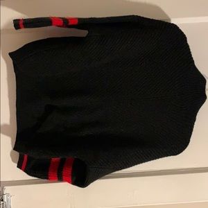 Black and red turtleneck